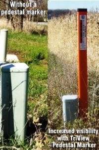 Rhino Pedestal Marker for Utilities | TriView 360-Degree Visibility